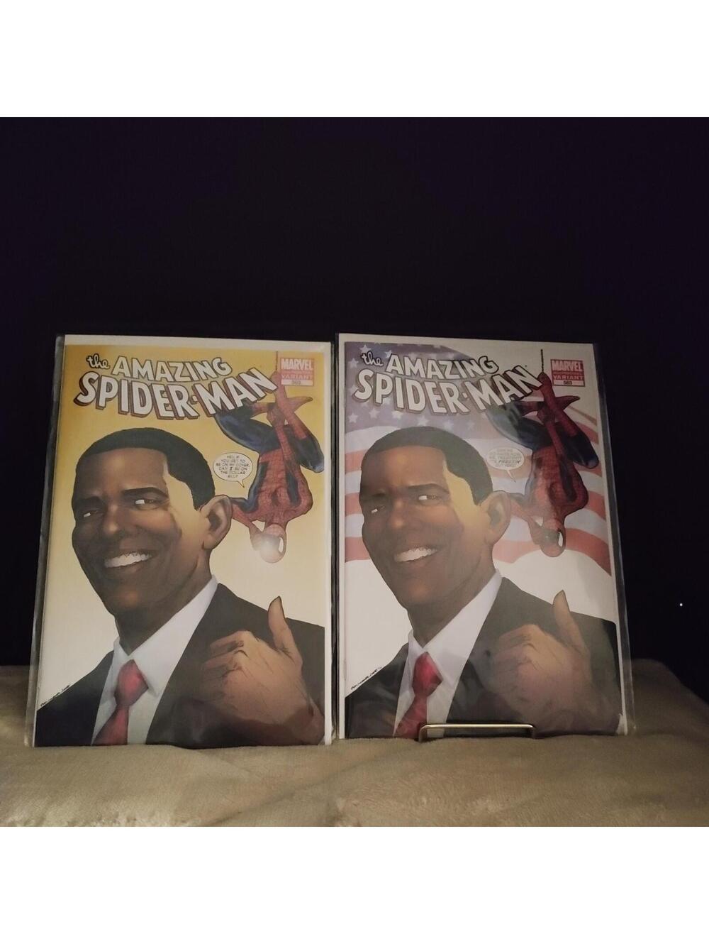 MARVEL COMICS THE AMAZING SPIDER-MAN OBAMA # 583 2ND & 3RD PRINTING VARIANT